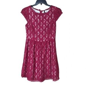 Kensie Kids Dress in Rich Pink Lace